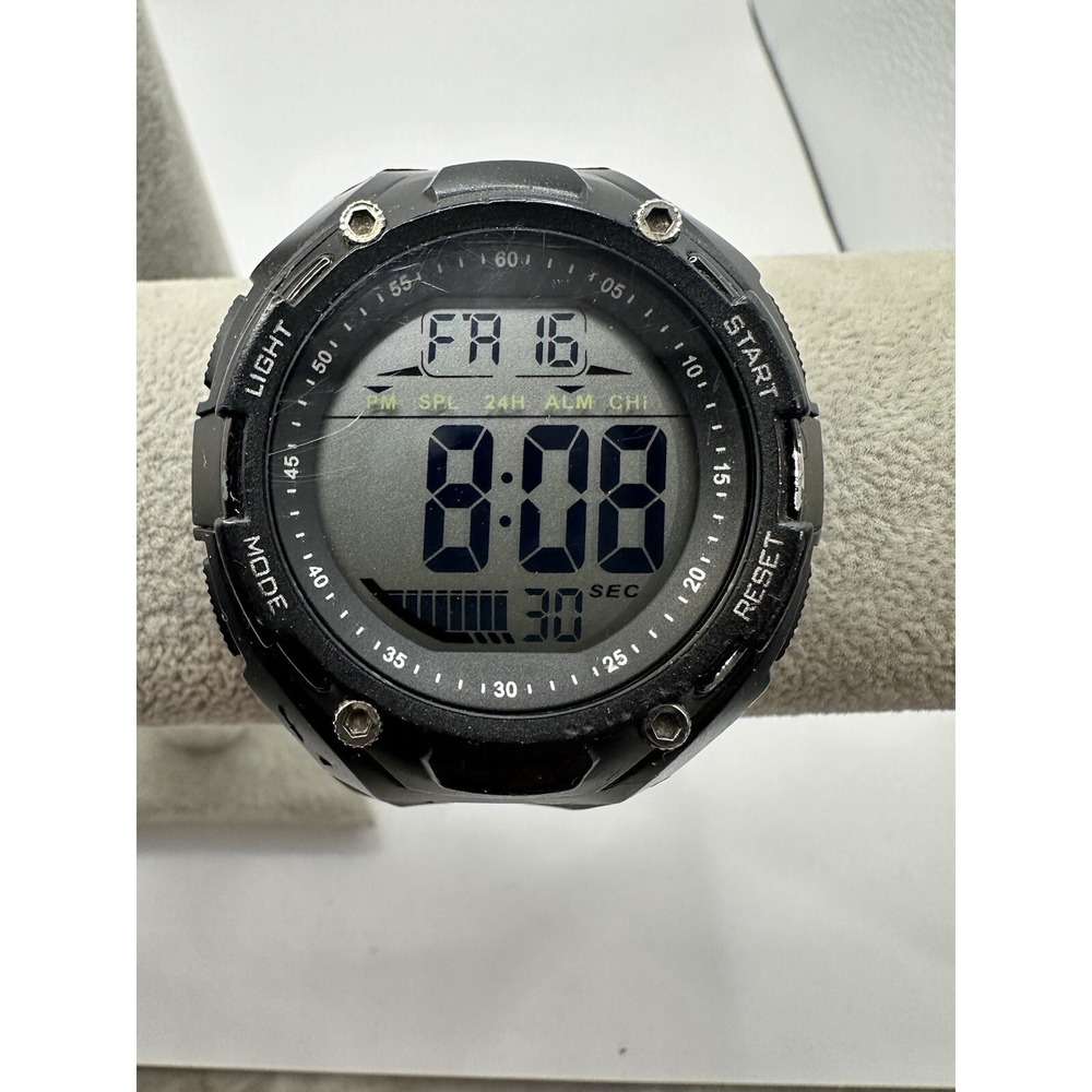 Brigadeon BTW1801‎ Men Watch Black Plastic 50m Light Date Alarm Working Quartz X